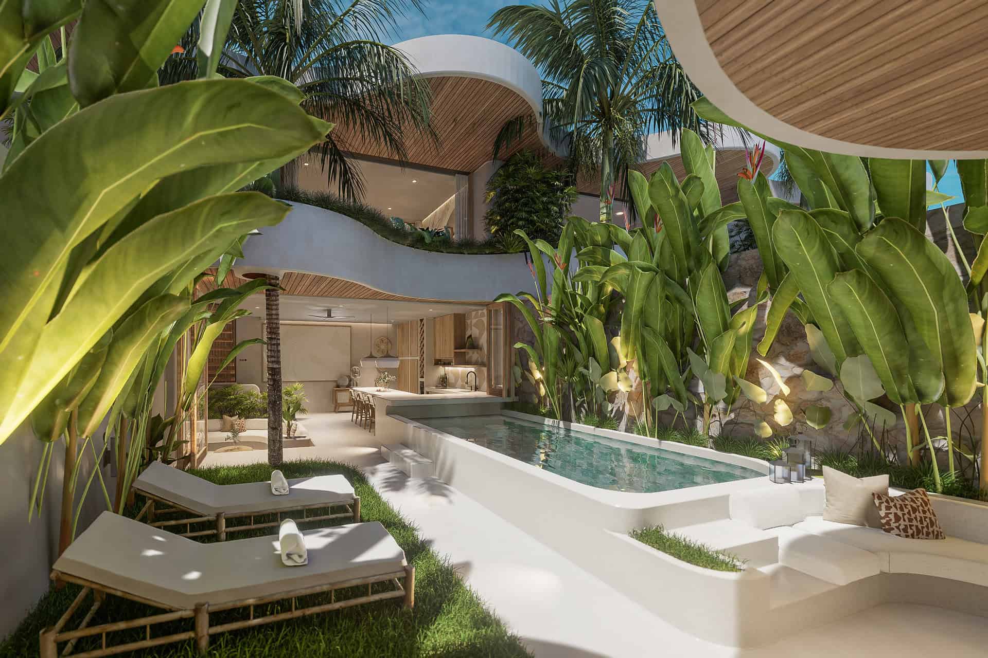 OCEAN VIEW 2 BEDROOM VILLA WITH POOL BAR FOR SALE LEASEHOLD IN PECATU BALI BE-1035 